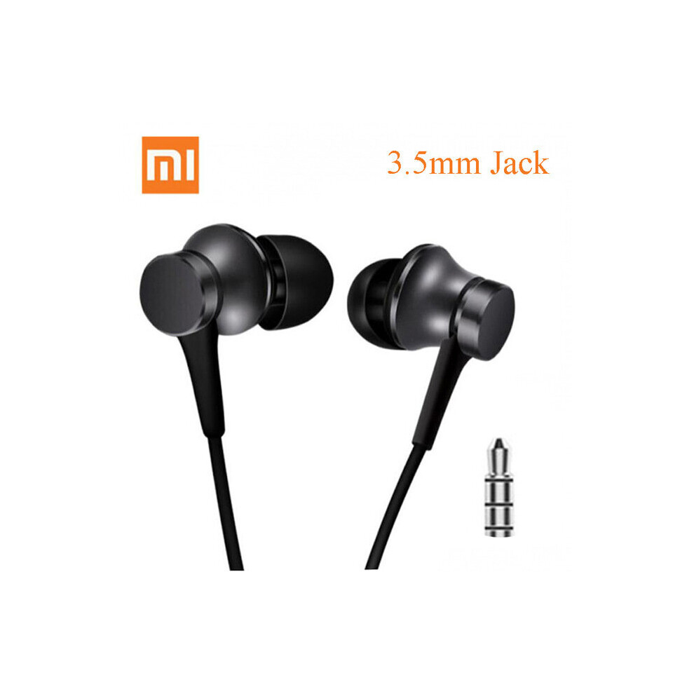 (A-) Original Xiaomi In-Ear Earphones Dynamic Headphones 3.5Mm Wire Control Earbuds With Mic Music Stereo Headsets For Xiaomi Huawei Black 4851204928227