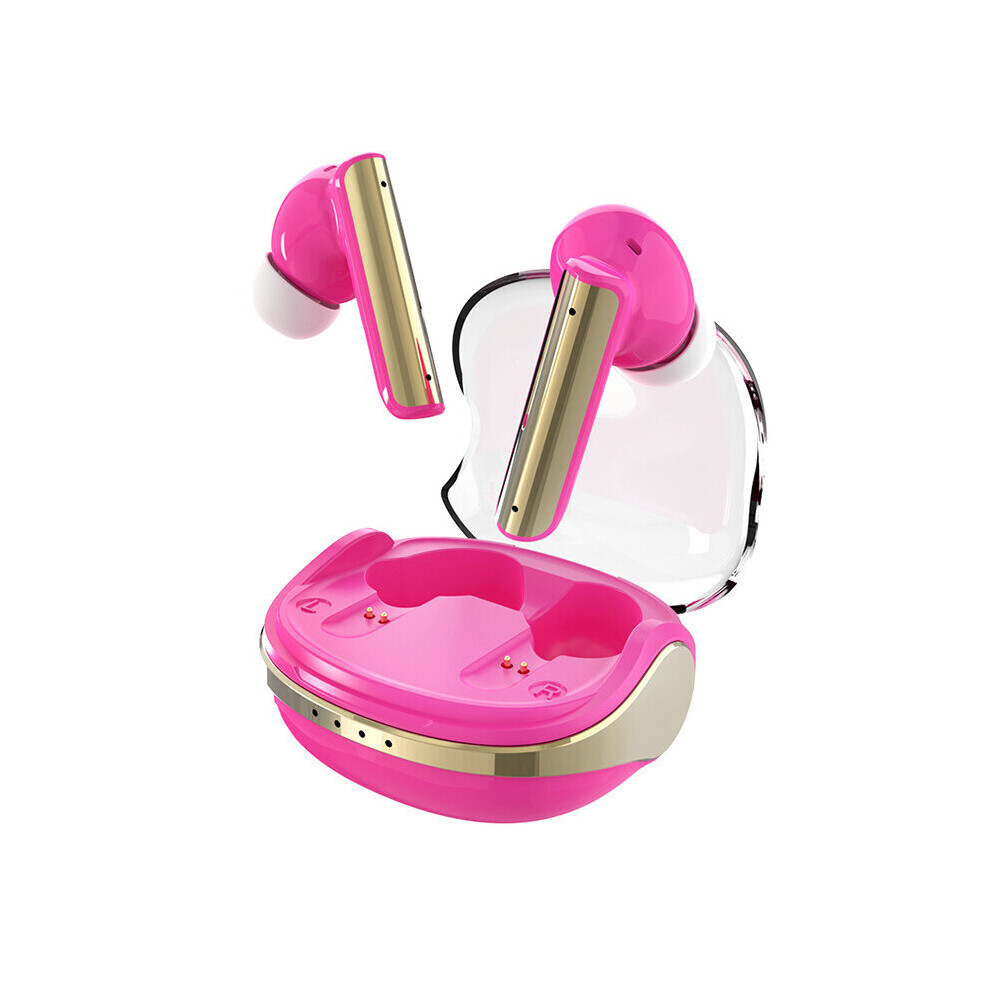 (A-P60 (Rose )) Tecsire P60 Bluetooth Earphone Wireless Earbuds Anc Enc Noise Cancelling Hifi Bass Stereo Dual Microphone Water Resistance Red 4851204958903