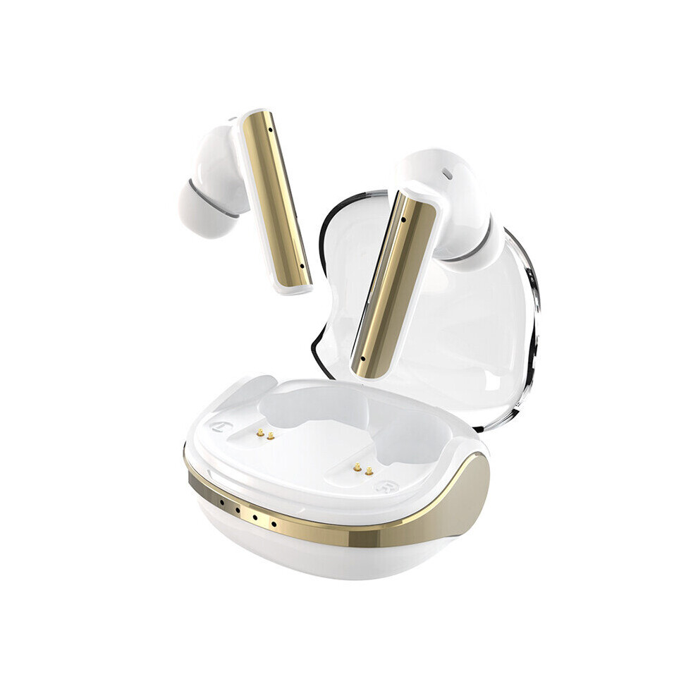 (A-P60 (White)) Tecsire P60 Bluetooth Earphone Wireless Earbuds Anc Enc Noise Cancelling Hifi Bass Stereo Dual Microphone Water Resistance White 4851204958910