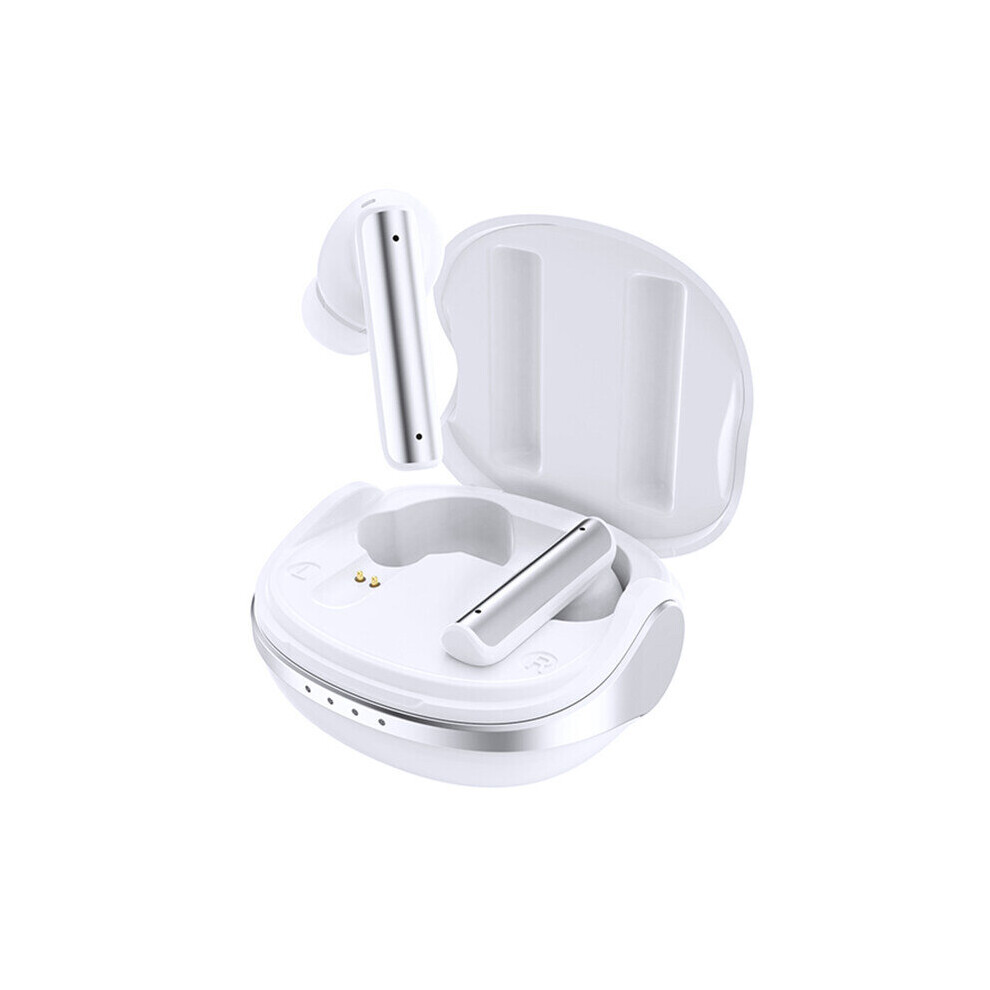 (A-P60 Pro (Anc)) Tecsire P60 Bluetooth Earphone Wireless Earbuds Anc Enc Noise Cancelling Hifi Bass Stereo Dual Microphone Water Resistance White 4851204958934