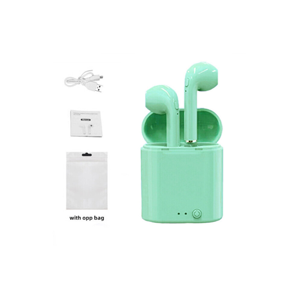 (A-) I7s Mini Tws Wireless Headphones Bluetooth 5.0 Earphones Sport Earbuds Stereo In-Ear Music Headsets For Iphone Xiaomi Huawei Green 4851204979076