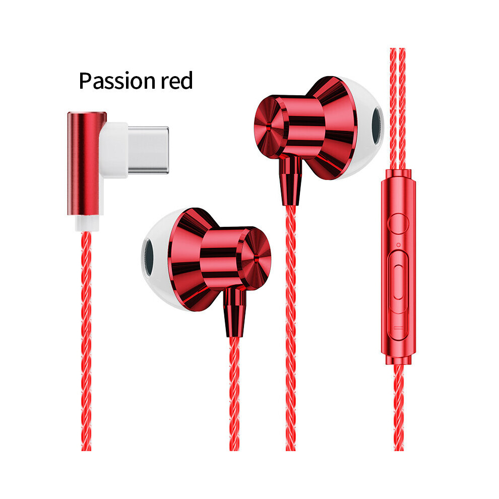 (A-Type-C ) Olaf Wi Earphones L-Bending Gaming Earbuds With Microphone Sport Music Headphones For Xiaomi Huawei Oppo Vivo Honor Nubia Red 4851204982588