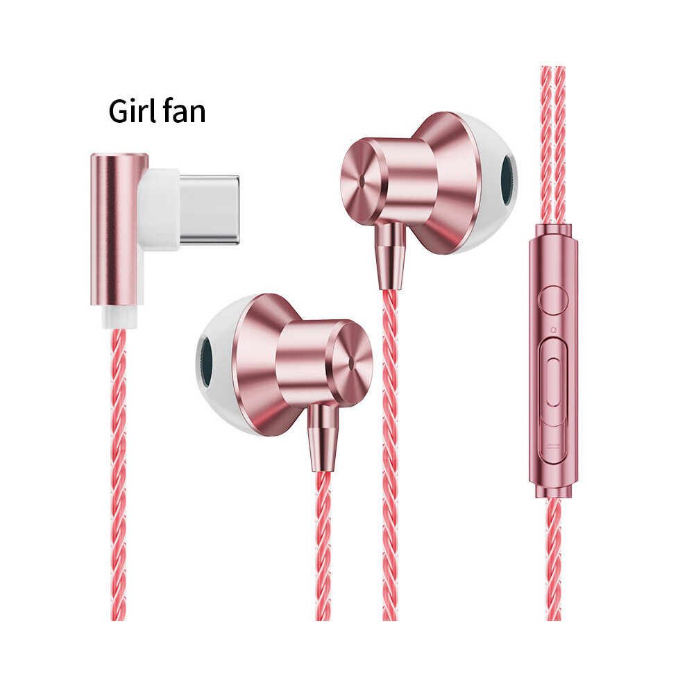 (A-Type-C ) Olaf Wired Earphones L-Bending Gaming Earbuds With Microphone Sport Music Headphones For Xiaomi Huawei Oppo Vivo Honor Nubia Pink 4851204982571