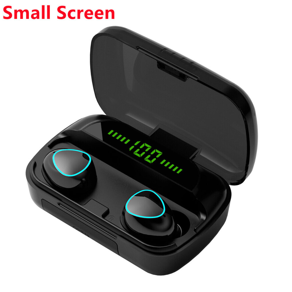 (A- Small Screen) Wireless Earphones Tws Bluetooth Headphones 5.1 12D Earbuds With Motion Noise Canceling 2000Mah Charging Case With Microphone Black 4851204972701