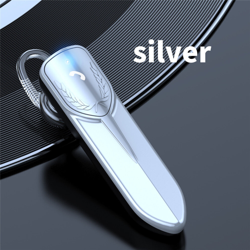 (A-) Single Business Bluetooth V5.2 Headset Wireless Earphone Ear Hook With Mic 48 Hours Talk Time Handsfree Driving Sport For Xiaomi Silver 4851204939469
