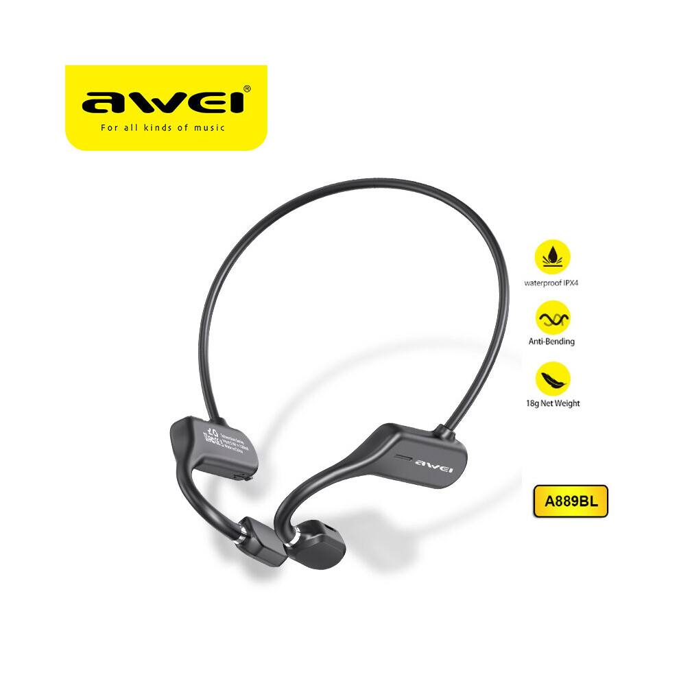 (A-A889bl) Awei A889bl A889 Pro Wireless Bluetooth Earphone Air Conduction Sport Earbuds With Mic For Running Hifi Handsfree Earphones 4851204948904