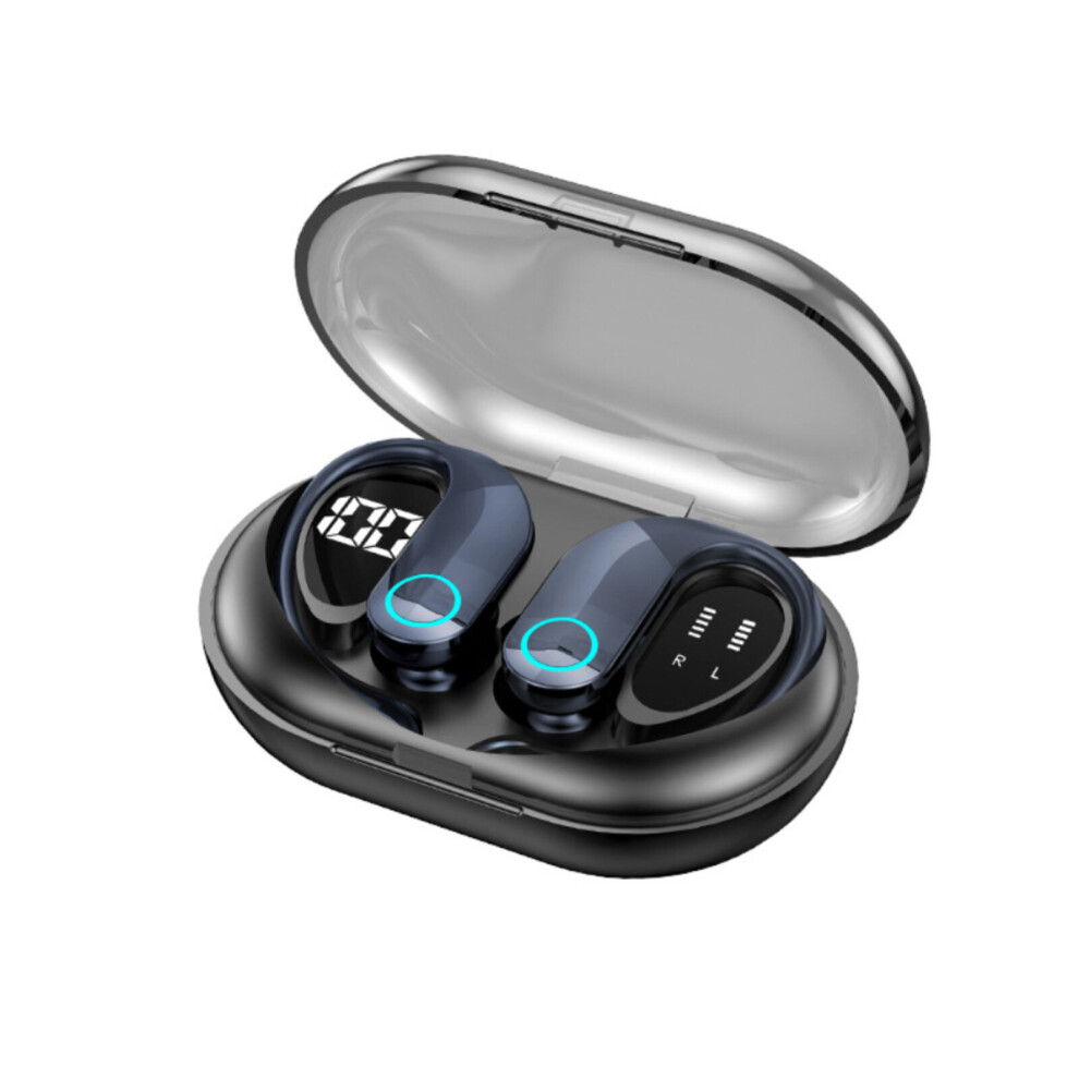 (A- Blue) 2022 Tws Wireless Earphone Bluetooth 5.3 Sports Ear Hook Led Display Hifi Stereo Bass Earbuds With Microphone Waterproof Headset Black/Blue 4853106762503