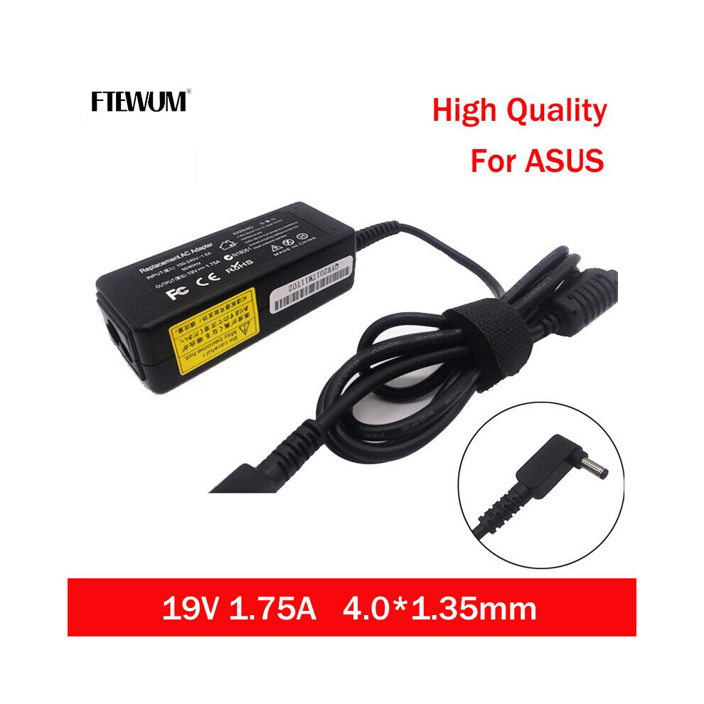 (A-) Ftewum 19V 1.75A 4.0*1.35Mm 33W Ac Dclaptop Adapter For Asus Vivobook S200e X202e X201e Q200 S200l S220 X453m F453 X403m Charger 4855672977640
