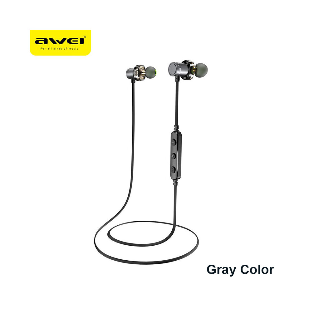 (A-) Awei X670bl Magnetic Wireless Bluetooth Earphones In-Ear Neckband Headphones Mini Earbuds Handsfree Hifi Music Sports Headset Gray 4851204958835