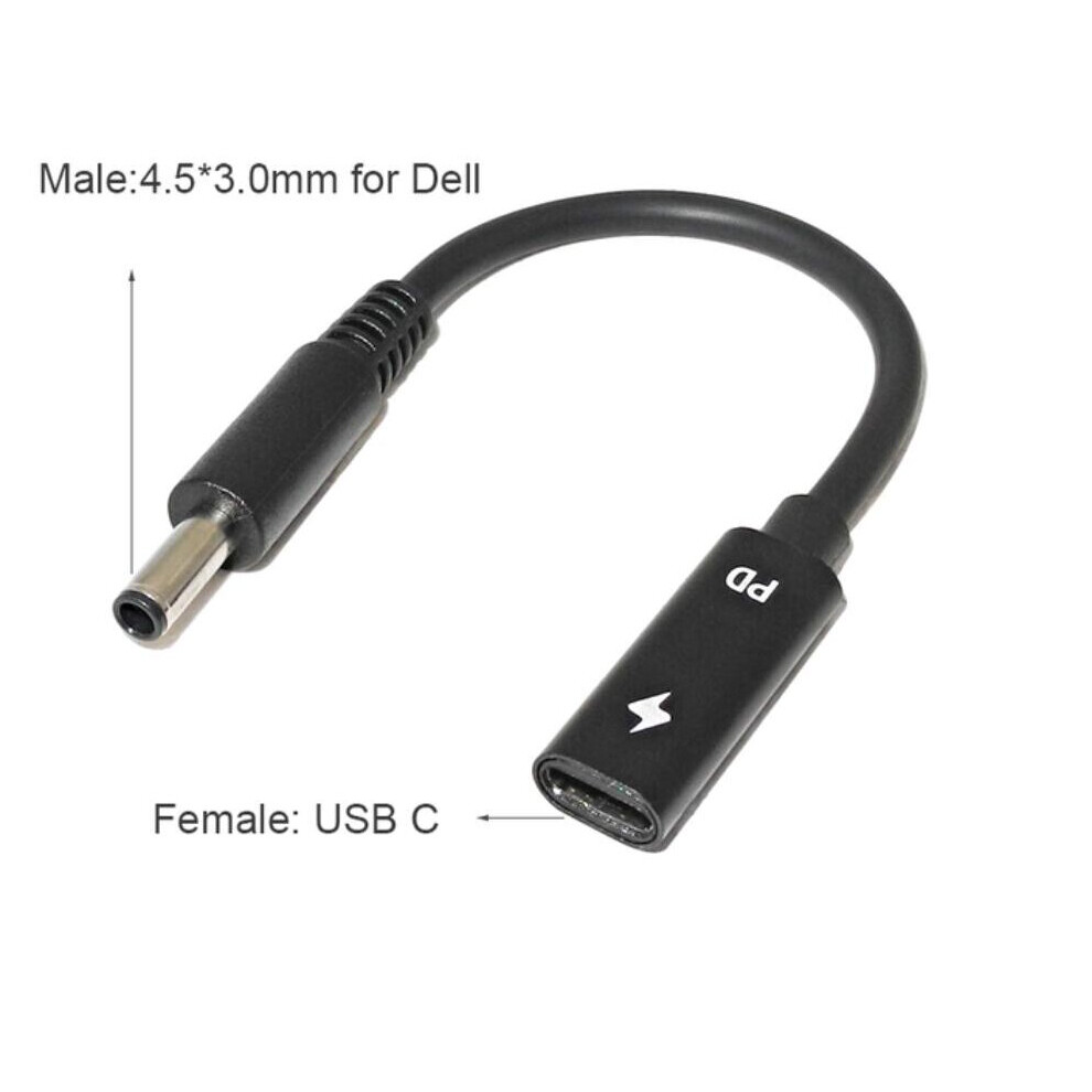 (A-4.5-3.0Mm (For Dell)) 65W Pd Type C Usb 3.1 Power Adapter Cable Female To Power Connector Converter 4.0*1.35 5.5*2.5 4.5*3.0 4.0*1.7M 4855672907890