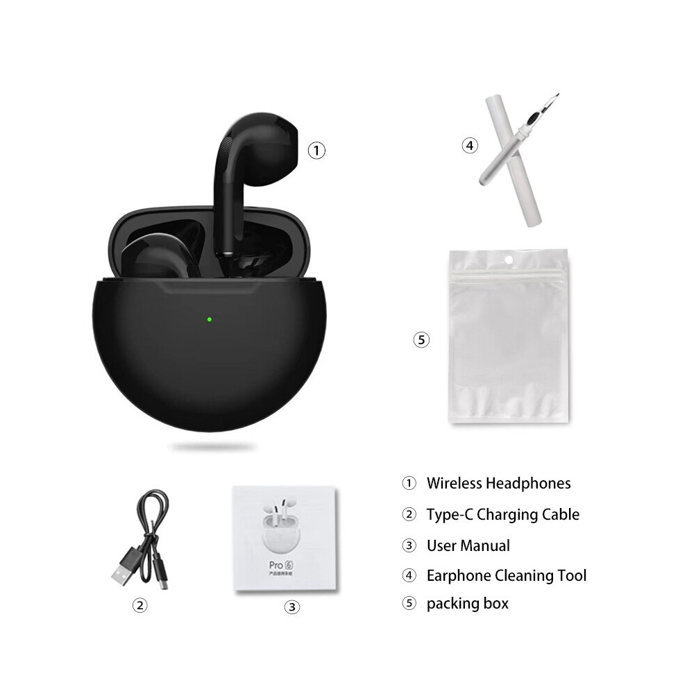 (a-C-P6-Black) TWS M90 Earphone Bluetooth Wireless Headphones Sport Earbuds Gaming Headset Bluetooth 5.2 Touch Control for Iphone Xiaomi Phones-image-OPC-PBYR7NX-NEW