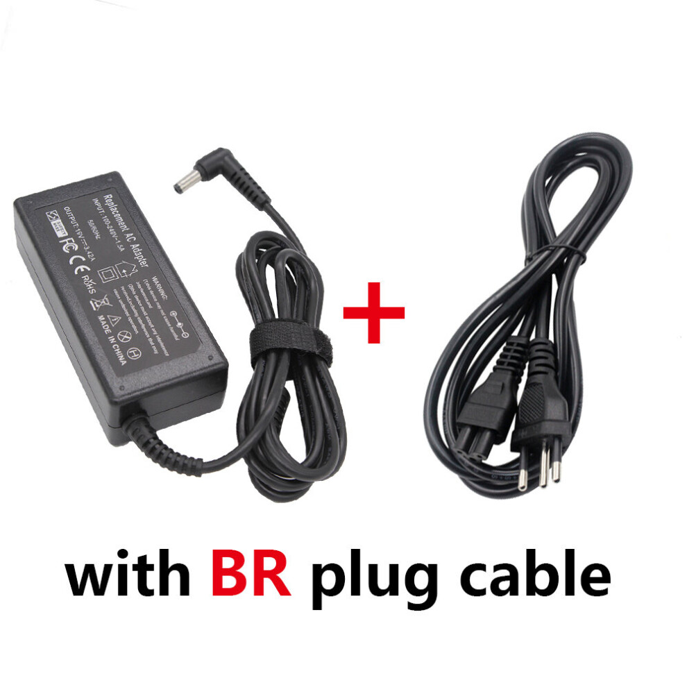 (A-With Br Plug) Qinern 19V 3.42A 65W 5.5*2.5Mm Ac Laptop Charger Adapter For For Asus X401a X550c A450c Y481 X501la X551c V85 A52f X555 / Toshib 4855672942761
