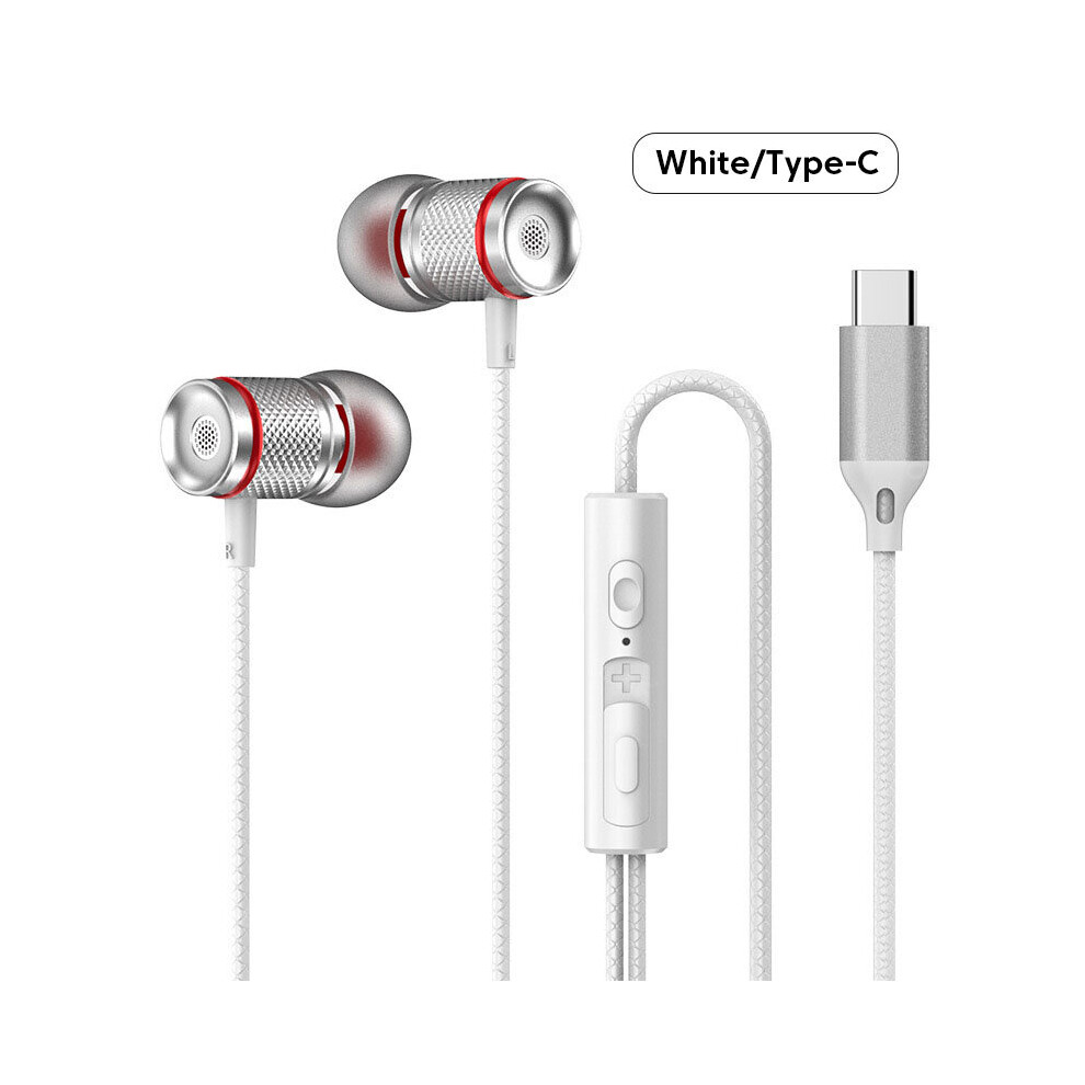 (A- Type C) Olaf Type C/3.5Mm In Ear Earbuds Wired Headphones Sport Earphone Headset With Mic Music Earphones For Xiaomi Samsung Huawei White 4853106759893