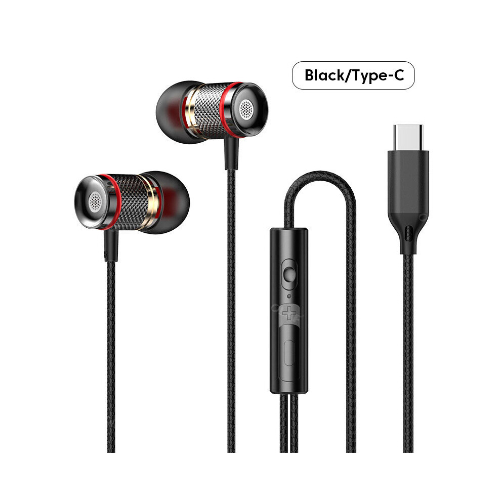 (A- Type C) Olaf Type C/3.5Mm In Ear Earbuds Wired Headphones Sport Earphone Headset With Mic Music Earphones For Xiaomi Samsung Huawei Black 4853106759879