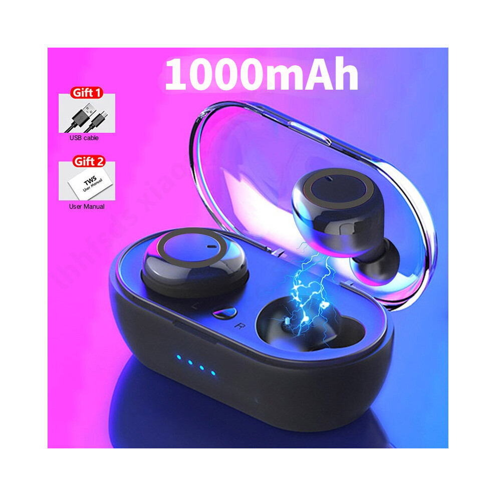 (A-) Y50 Tws Wireless Bluetooth 5.0 Earphone Touch Control 9D Stereo Headset With Mic Sport Earphones Waterproof Earbuds Led Display Black 4851205008867