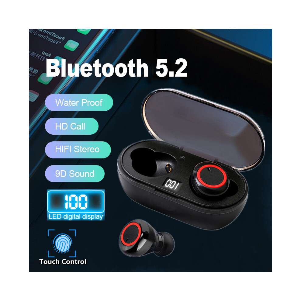 (A-A 1500Mah) Y50 Tws Wireless Bluetooth 5.0 Earphone Touch Control 9D Stereo Headset With Mic Sport Earphones Waterproof Earbuds Led Display 4851205008843