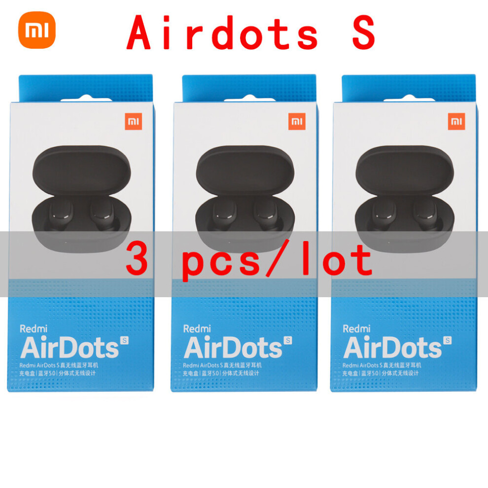 (A-3Pcs-Airdots S) 3/6 Pieces/Lot Xiaomi Redmi Airdots 2 Tws Wireless Earphone Ai Control Gaming Headset With Mic Original Xiaomi Airdot S Earbuds 4851204902654