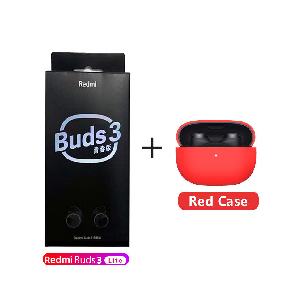 (A-With Case) Original Xiaomi Mi Buds 3 Lite Tws Bluetooth 5.2 Earphone Ip54 18H Headset Headphone Ture Wireless Earbuds 3 Youth Edition Red 4851205038390