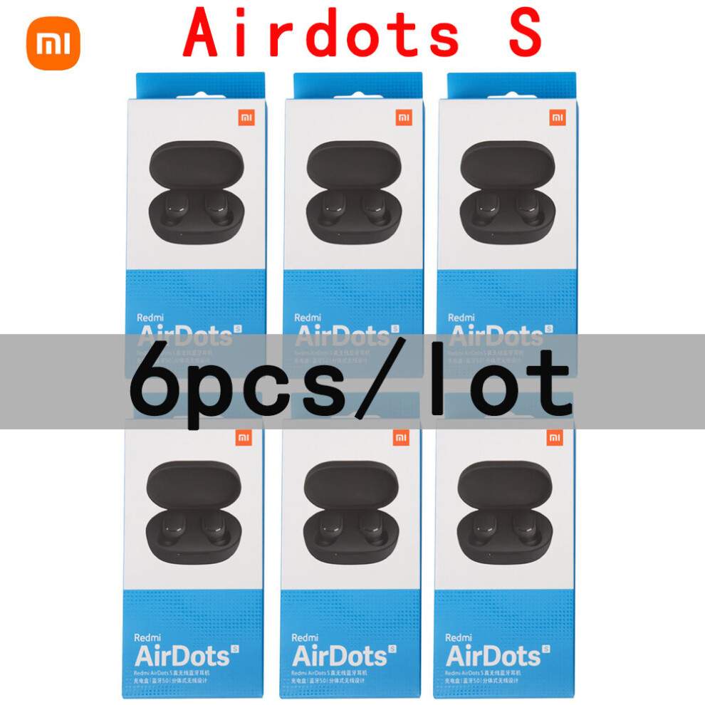 (A-6Pcs-Airdots S) 3/6 Pieces/Lot Xiaomi Redmi Airdots 2 Tws Wireless Earphone Ai Control Gaming Headset With Mic Original Xiaomi Airdot S Earbuds 4851204902685