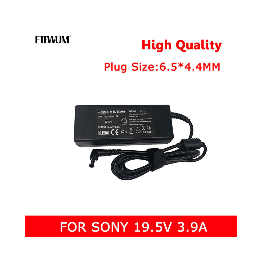 (A-) 19.5V 3.9A 76W 6.5*4.4Mm Laptop Adapter Charger Ac Notebook For Sony Vgn-Fz150e/B Vgn-Nw265f Pcg-394 Vgp-Ac19v37 Ac19v33 Power 4855672987267
