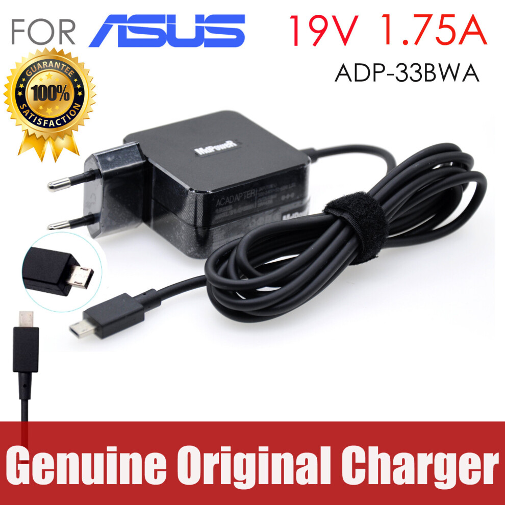 (A-) Original For Asus Laptop Ac Adapter Charger Micro Usb 19V 1.75A 33W Adp-33Aw A Exa1206uh Eeebook X205t X205ta E202 E202s E205sa 4855672921995