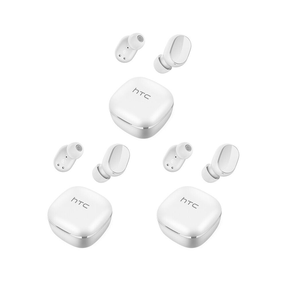 (A-3 ) 1/2/3Pcs Original Htc Tws3 Wireless Bluetooth 5.1 Earphones Hifi Music With Mic Headphones Touch Control Noise Reduction Earbuds White 4851205011591