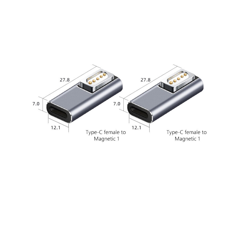 (A-For Magsafe1 2Pcs) Type C Magnetic Usb Pd Adapter For Apple Magsafe 1 Magsafe 2 Macbook Pro Plug Converter Usb C Female Fast Charging Adapter 4855672932540