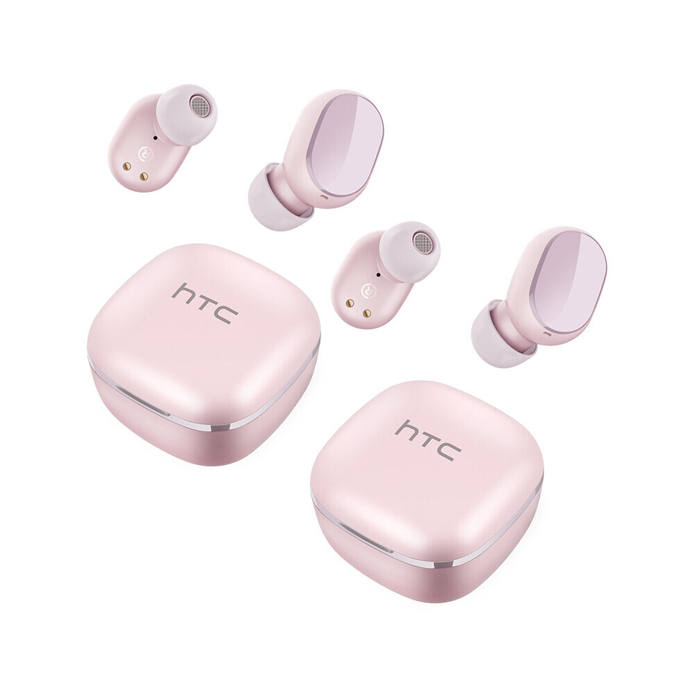 (A-2 ) 1/2/3Pcs Original Htc Tws3 Wireless Bluetooth 5.1 Earphones Hifi Music With Mic Headphones Touch Control Noise Reduction Earbuds Pink 4851205011553