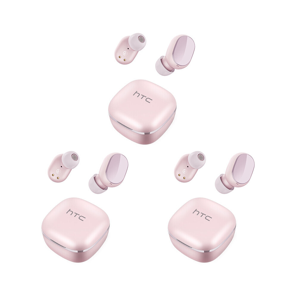 (A-3 ) 1/2/3Pcs Original Htc Tws3 Wireless Bluetooth 5.1 Earphones Hifi Music With Mic Headphones Touch Control Noise Reduction Earbuds Pink 4851205011584