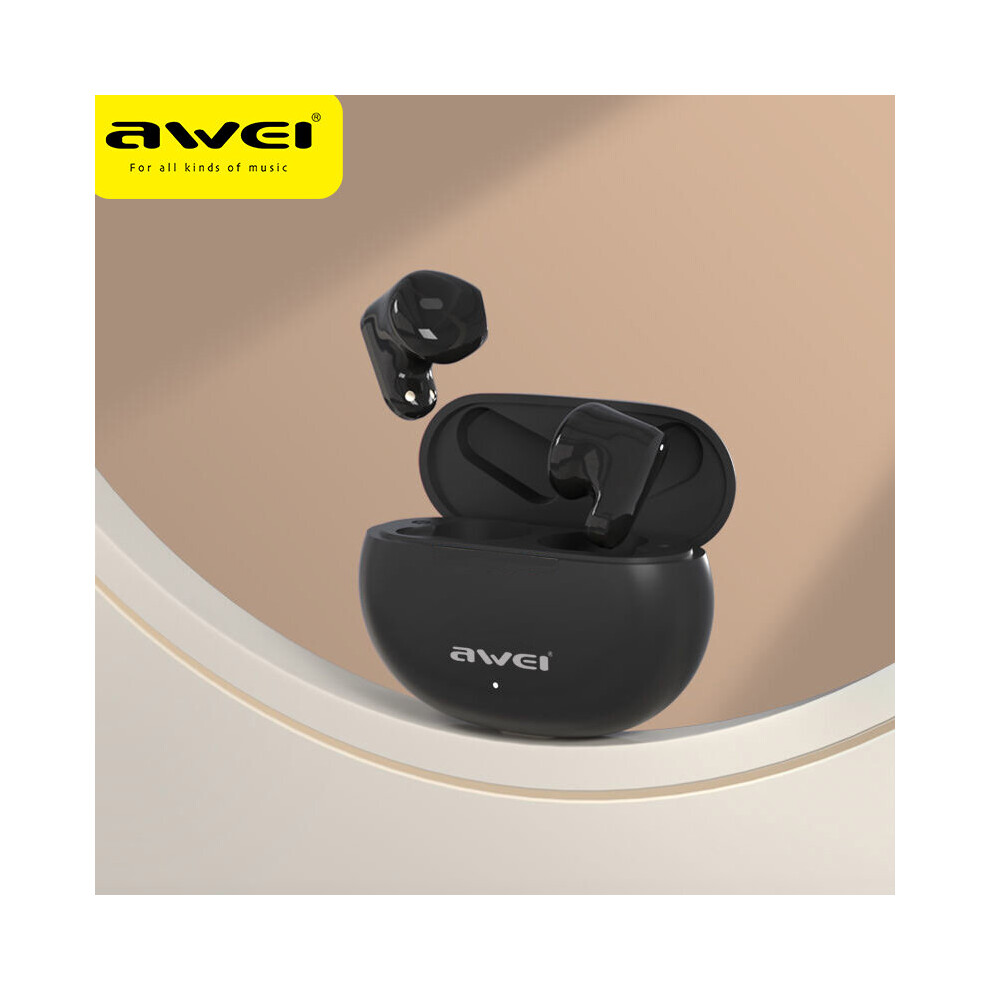 (A-) Awei S1 Max Bluetooth 5.3 Earphones Wireless Fone Earbuds In-Ear Touch Control Earbuds Earphone With Mic Gaming Earphone Black 4851204912219