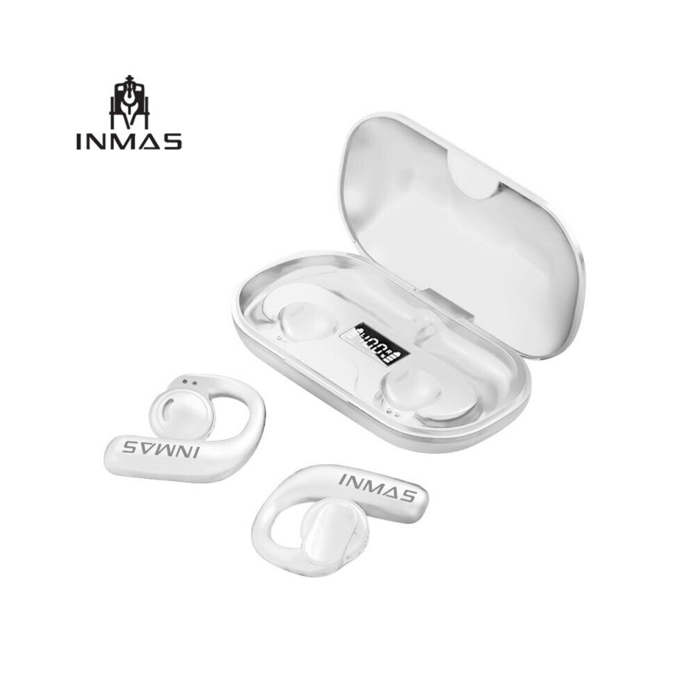 (A-) Inmas Tws Earphones Wireless Bluetooth Headphones Heavy Bass Stereo Headset For Xiaomi Waterproof Sport Earbud With Mic Hd Call White 4851204973357