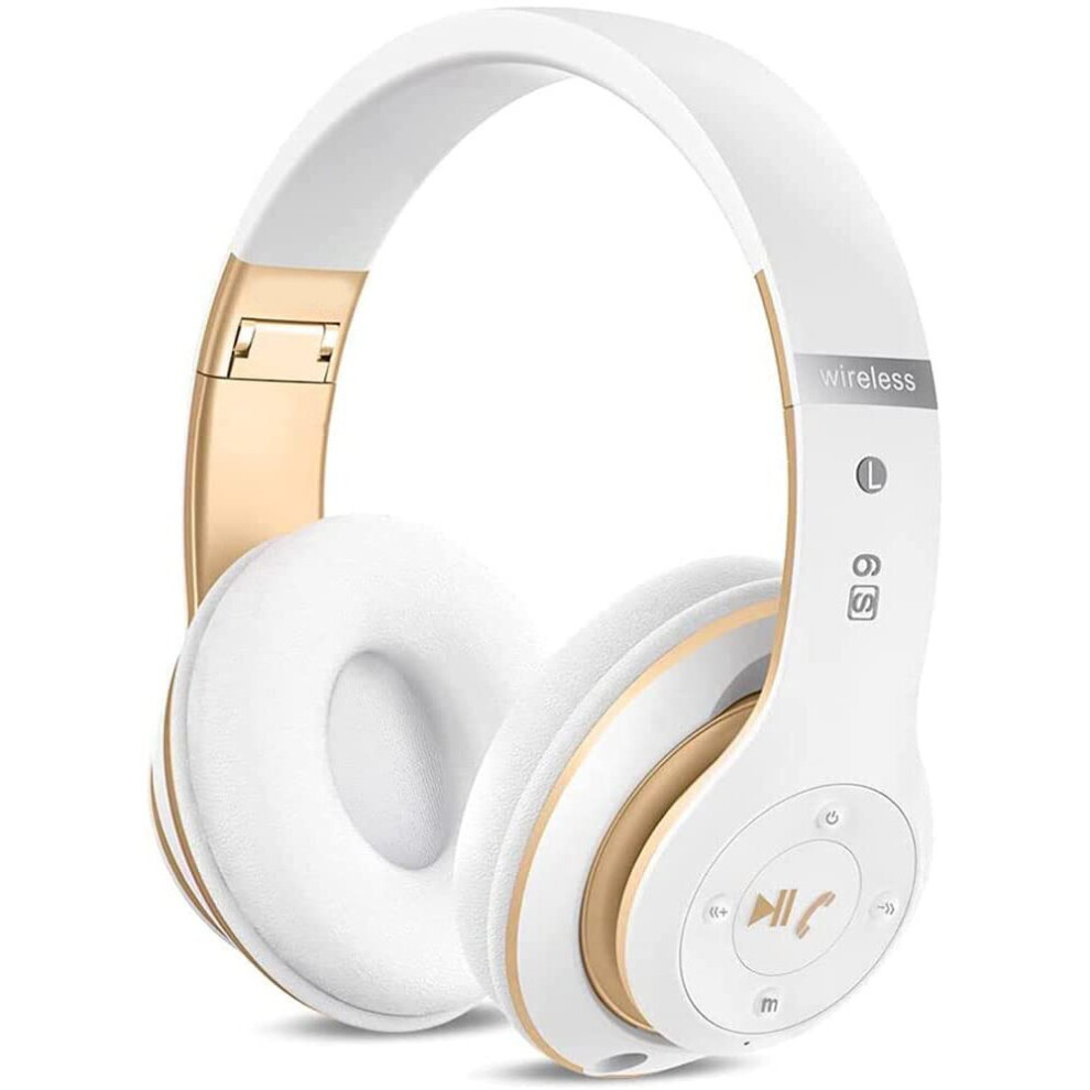 (A-) 6S Wireless Headphones Over Ear Hi-Fi Stereo Foldable Wireless Stereo Headsets Earbuds With Built-In Mic Volume Control Fm Gold 4851204993638