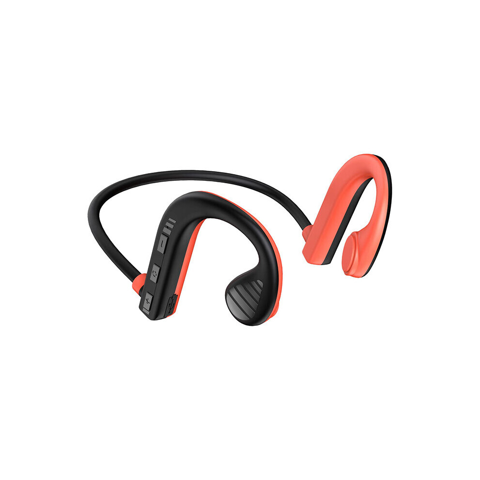 (A-) Sport Wireless Bluetooth Headphones Surround Sound Bone Conduction Earphones Waterproof Sport Noise Reduction Earbuds Earphone Orange 4851204879345