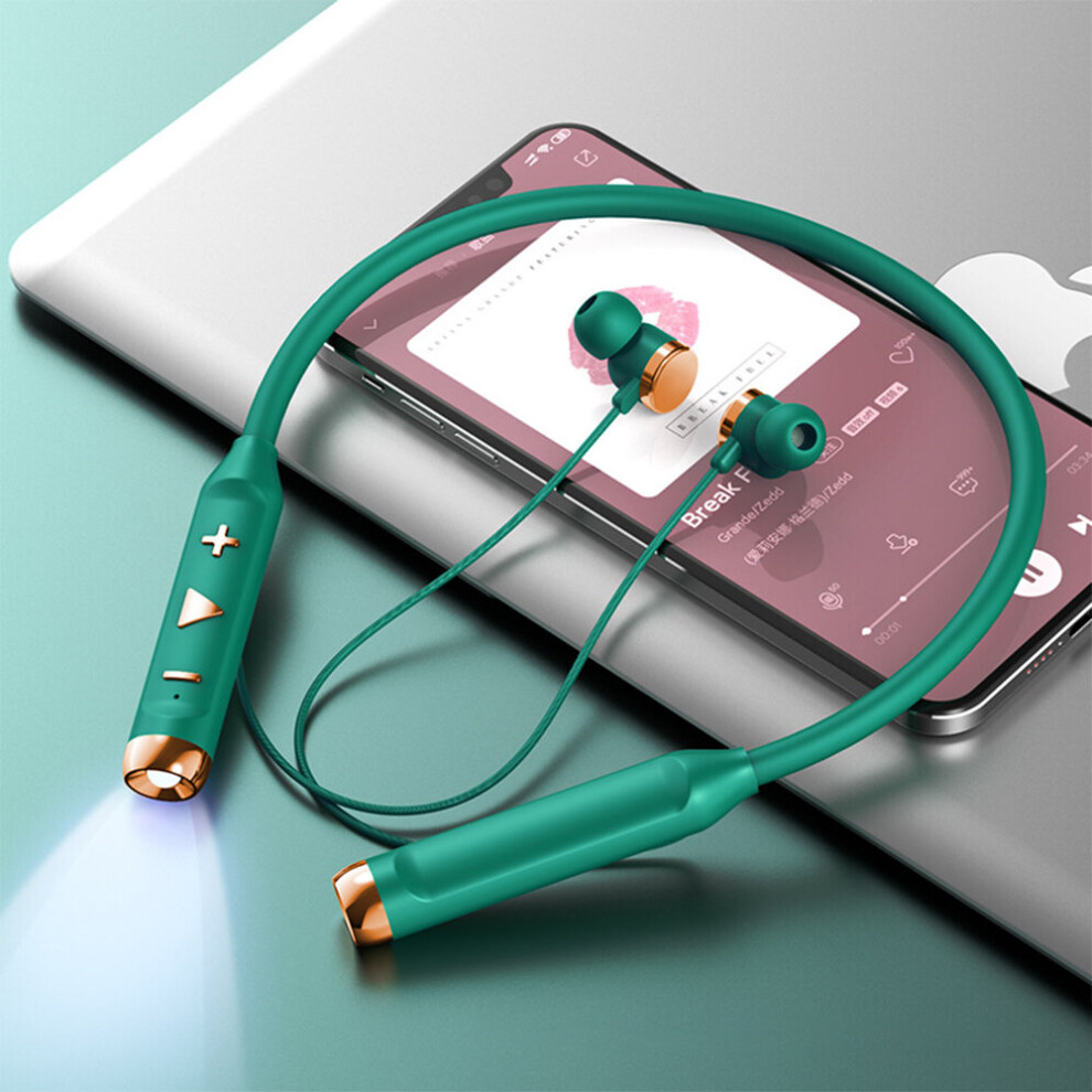 (A-) Olaf Wireless Headphones Bluetooth 5.1 Magnetic Neckband Earphones Sports Hifi Earbuds With Mic Headset Support Tf Card Green/Light 4851205002599