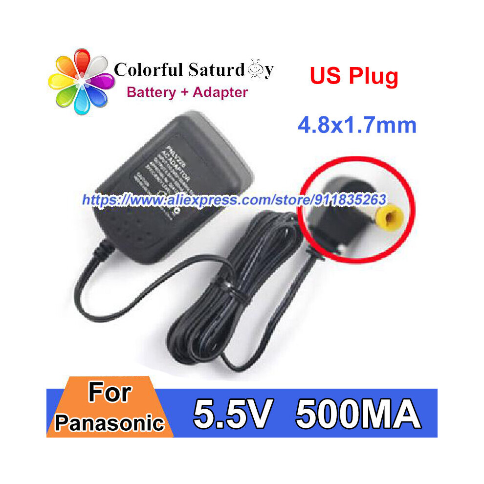 (A-Us Plug) Us Pnlv226ce Pnlv226 Power Adapter 5.5V For Panasonic Cordless Telephone Kx-Tgd390c Kx-Tgf350c Kx-Tg4221c Kx-Tgd220c Charger 4855672970115