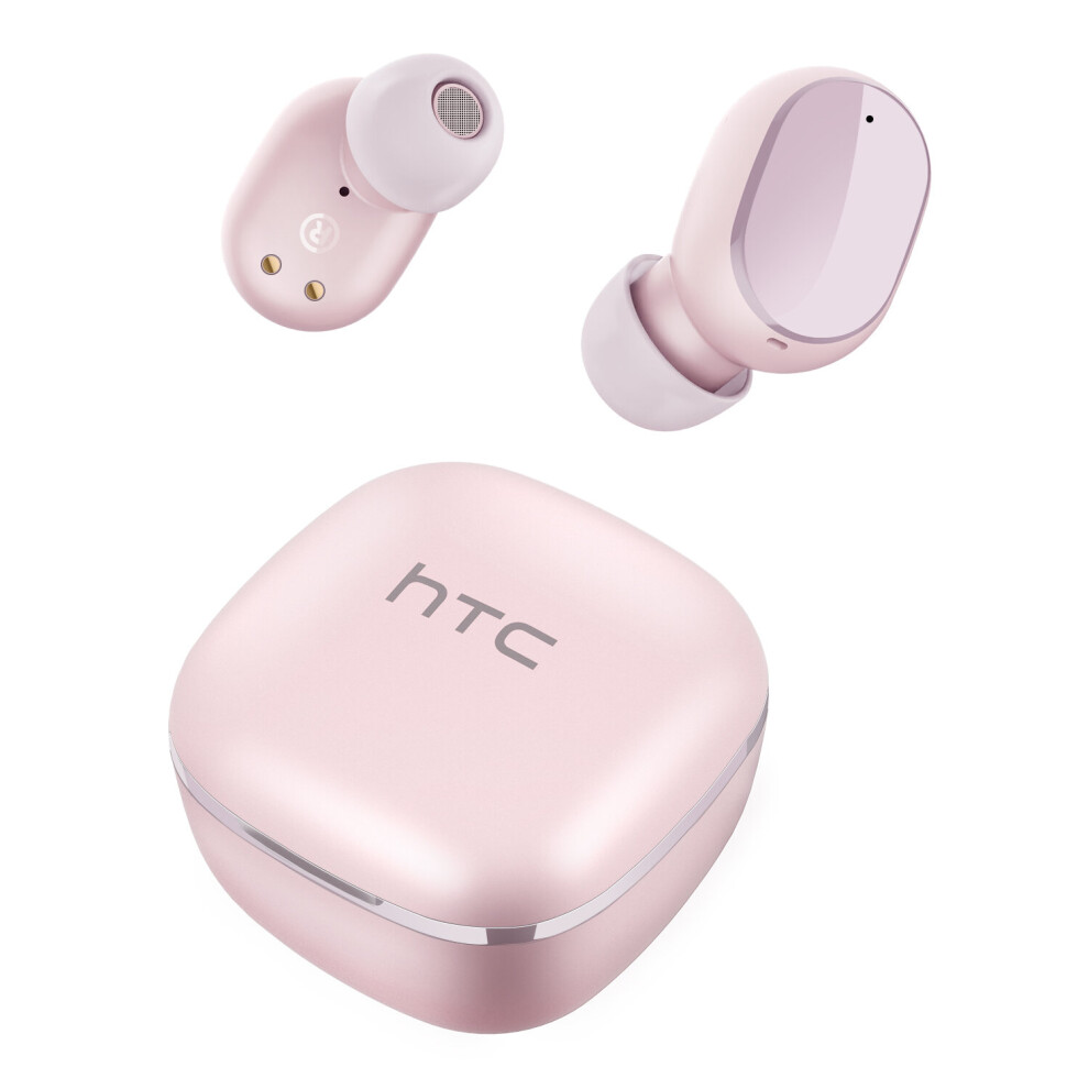 (A-) Original Htc Tws3 Earphone Wireless Earphone Bluetooth 5.1 Headphones Waterproof Sport Headsets Noise Reduction Earbuds With Mic Pink 4851204926445