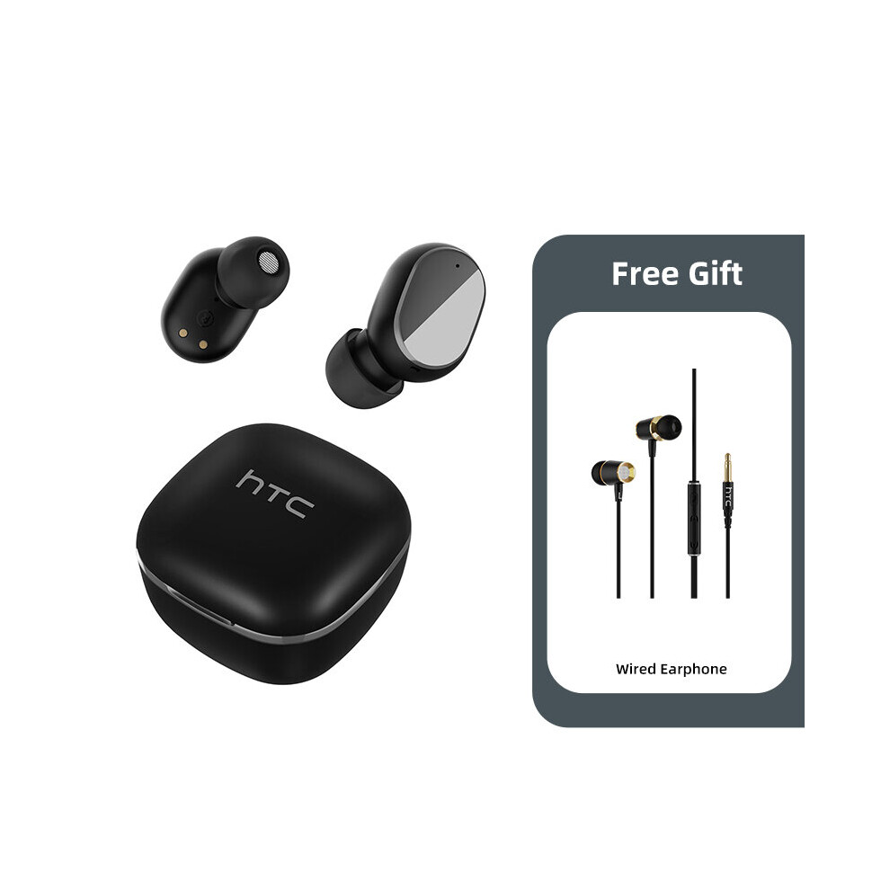 (A-Bk And Wired) Original Htc Tws3 Earphone Wireless Earphone Bluetooth 5.1 Headphones Waterproof Sport Headsets Noise Reduction Earbuds With Mic 4851204926421