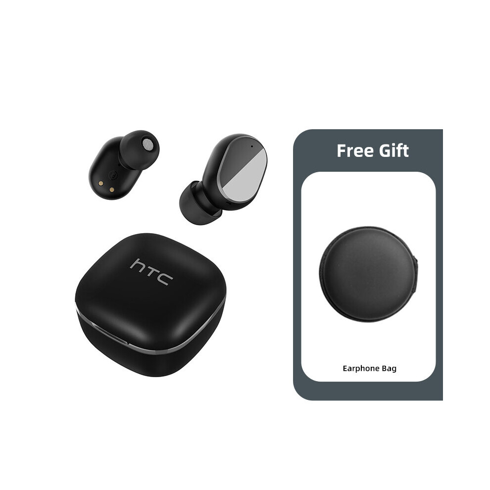 (A-Bk And Bag) Original Htc Tws3 Earphone Wireless Earphone Bluetooth 5.1 Headphones Waterproof Sport Headsets Noise Reduction Earbuds With Mic 4851204926391