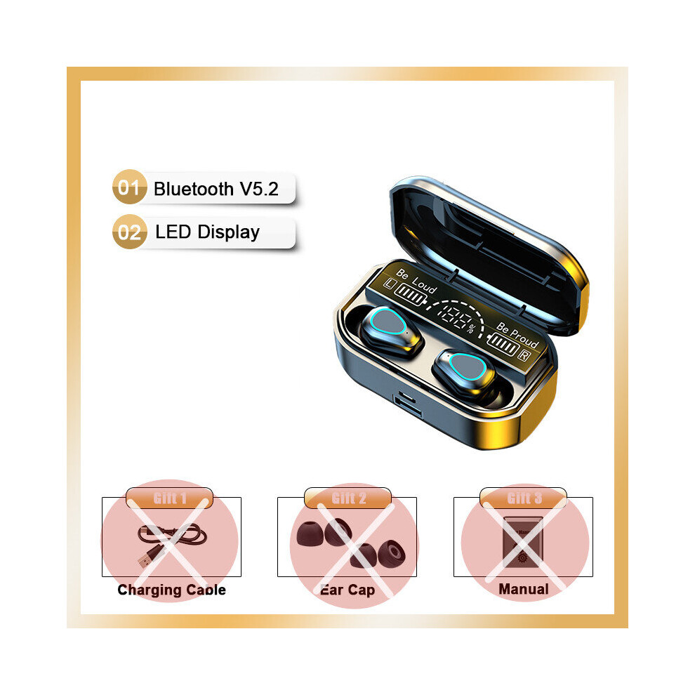 (A-No Accessories) Tws Bluetooth 5.2 Earphones 3500Mah Charging Box New Wireless Headphone 9D Stereo Sports Waterproof Earbuds Headsets With Mic 4851204943336