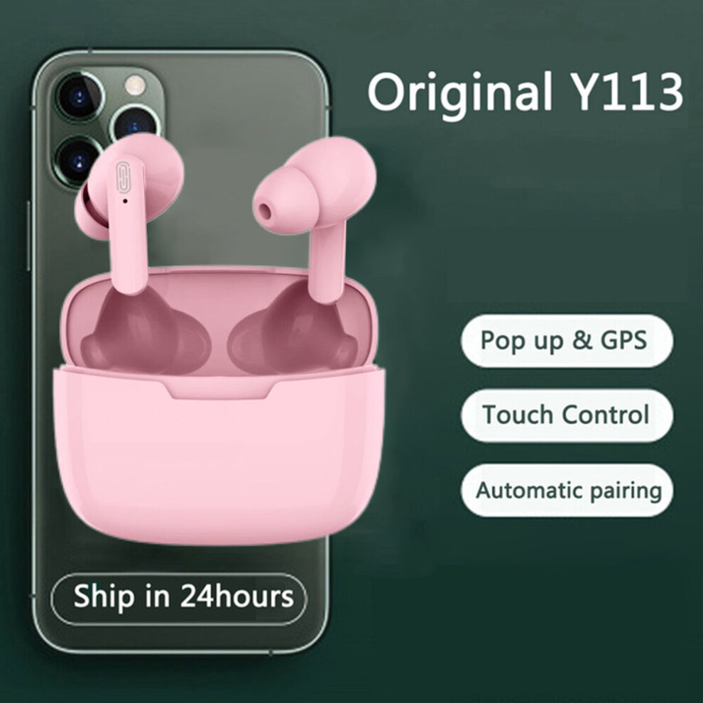 Photos - Headphones  Tws Fone Bluetooth Earphones Wireless Headset super pods Y113 Earphone Touch Stereo Earbud for Xiaomi Fone Blo(a-Pink Y113)