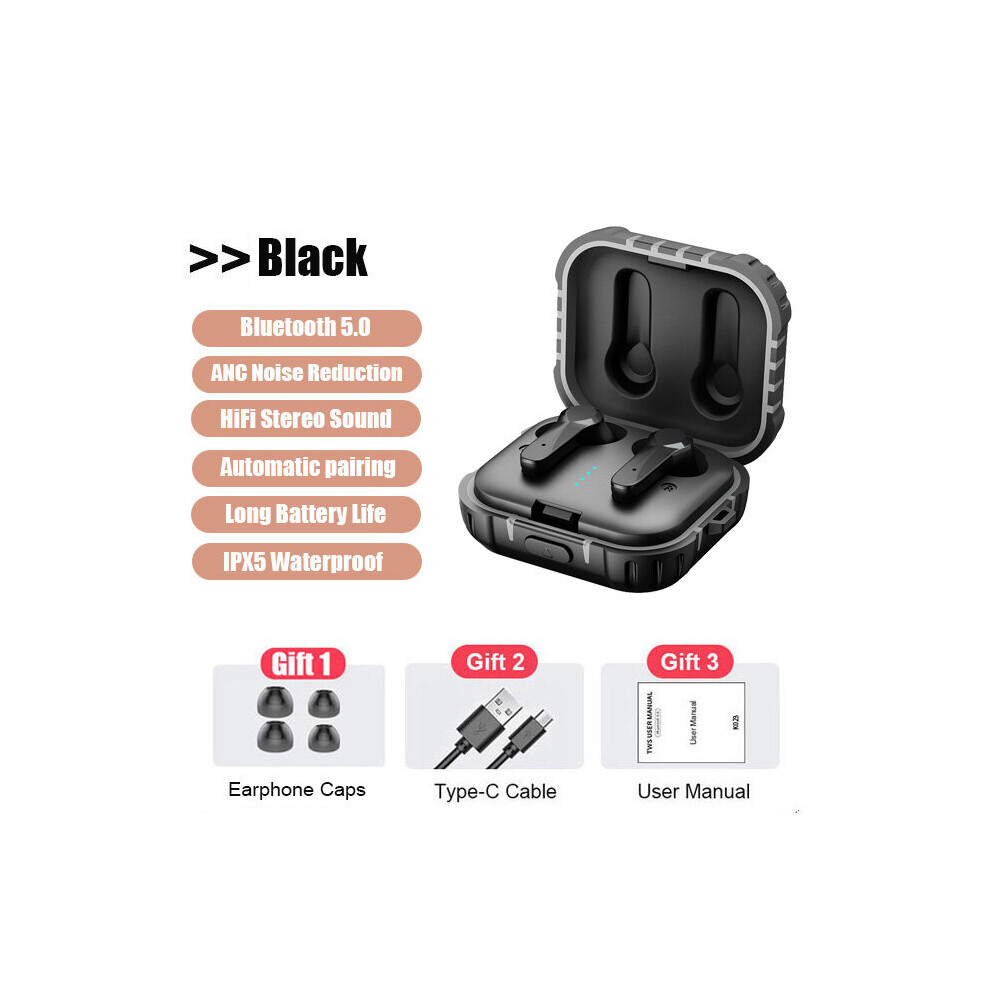 (A-) Kingstar Anc Tws Bluetooth 5.0 Earphone Wireless Headphones With Mic Stereo Noise Cancelling Waterproof Sports Earbuds Headset Black 4851204963907