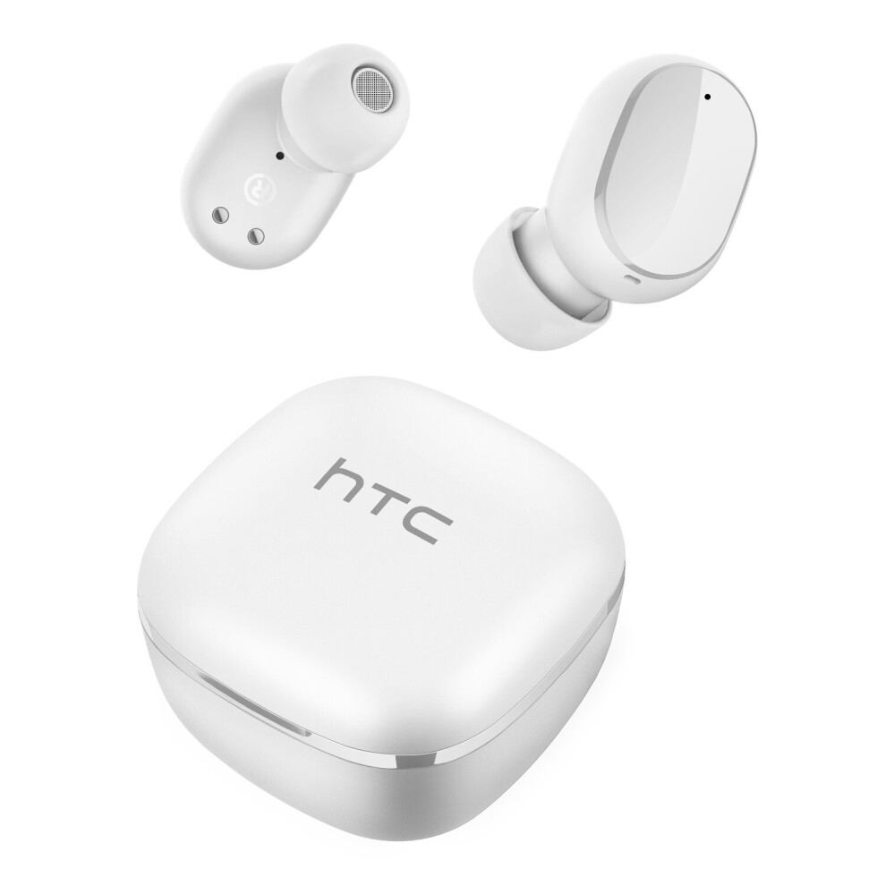 (A-) Original Htc Tws3 Headphones Wireless Bluetooth 5.1 Earphones Waterproof Sports Headsets Touch Control Noise Reduction Earbuds White 4851204889627