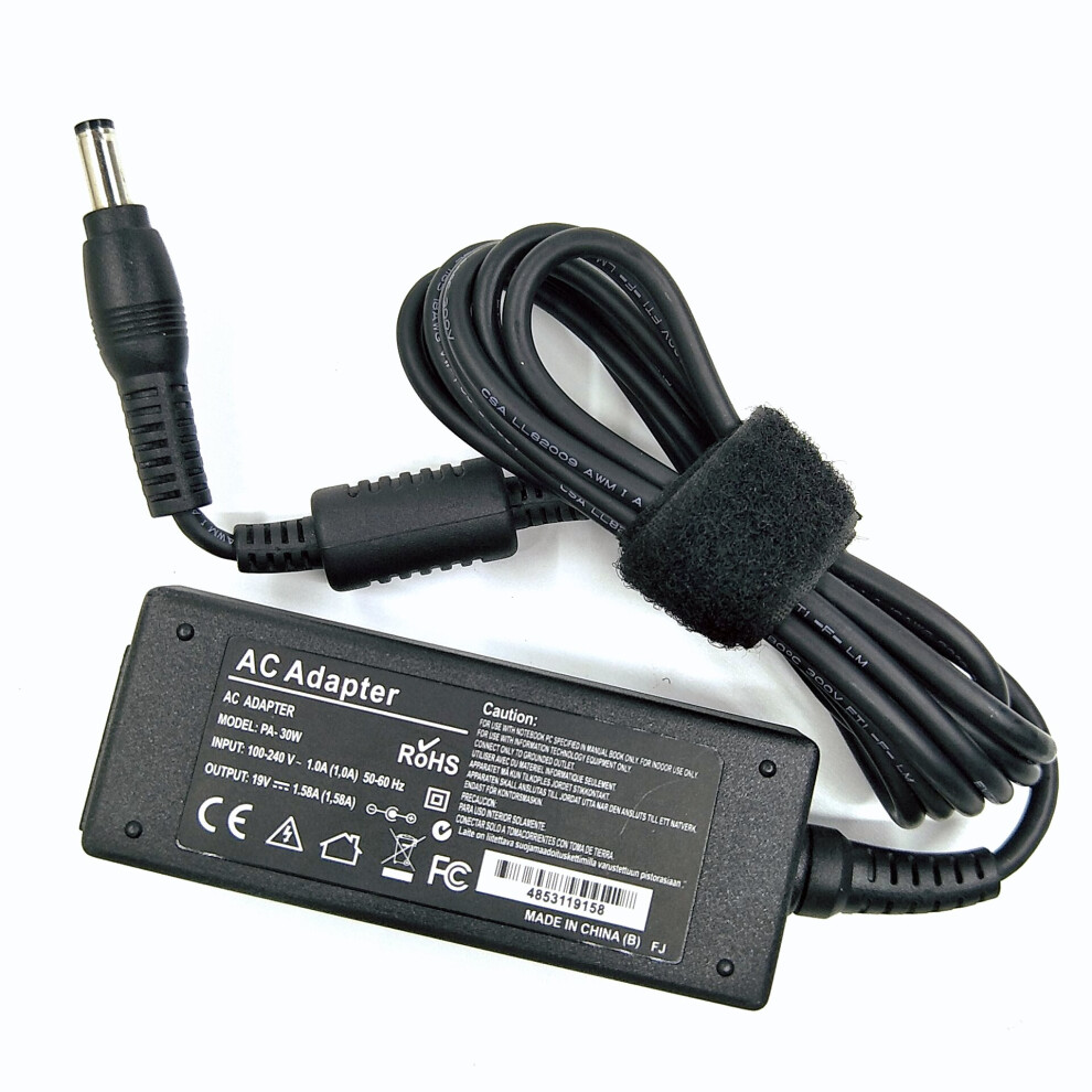 (A-) 30W Laptop Adapter Charger For Toshiba Dc:5.5*2.5Mm 19V 1.58A 30W Nb200 Nb250 Nb300 Nb305 Nb500 4855672992513