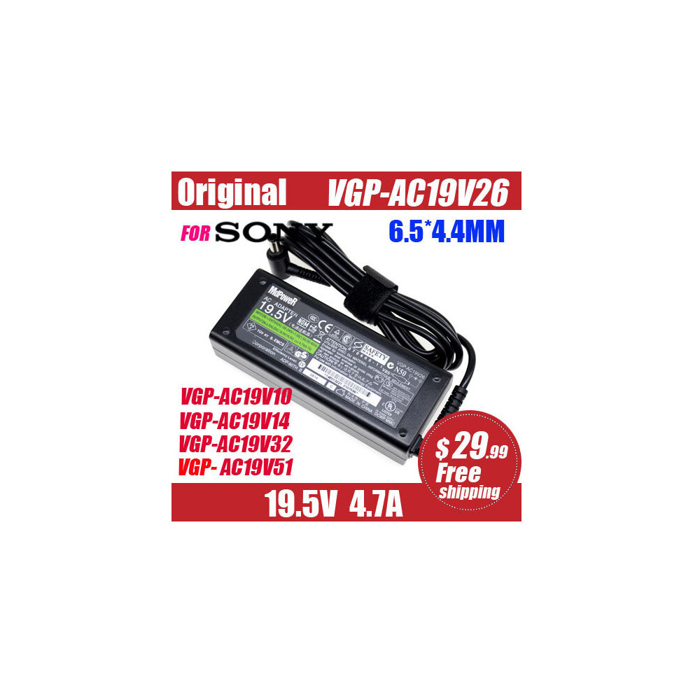 (A-) Original For Sony 19.5V 4.7A Vgp-Ac19v26 Vgp-Ac19v10 Vgp-Ac19v14 Vgp-Ac19v32 Ac19v51 Laptop Supply Power Ac Adapter Charger 4855672940040