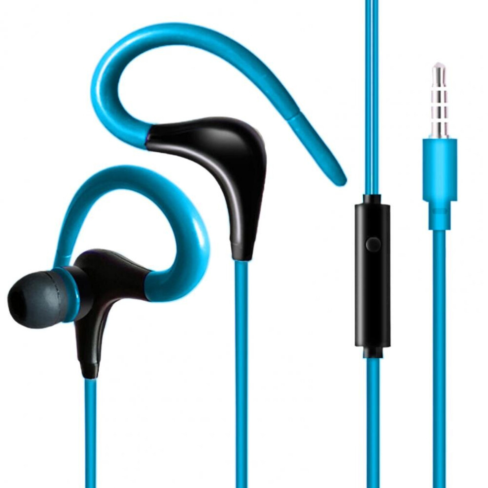 (A- ) Stereo With Mic Earphones Headphon In-Ear Wired Headphones Bass Wire Earphon Earbud Phone Headset With Microphone Blue 4851205060063
