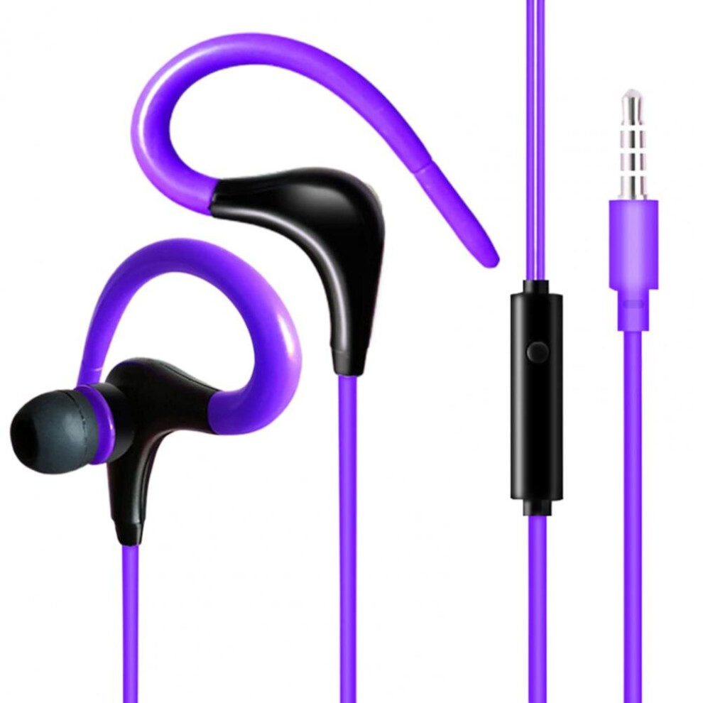 (A- ) Stereo With Mic Earphones Headphon In-Ear Wired Headphones Bass Wire Earphon Earbud Phone Headset With Microphone Purple 4851205060094