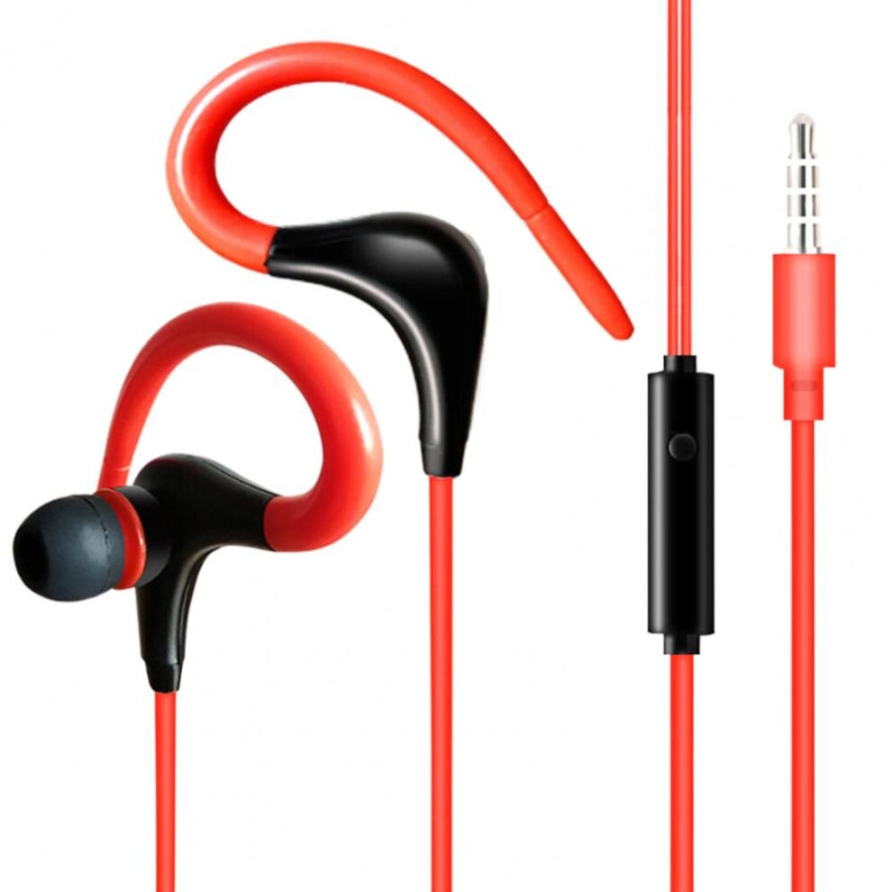 (A- ) Stereo With Mic Earphones Headphon In-Ear Wi Headphones Bass Wire Earphon Earbud Phone Headset With Microphone Red 4851205060100