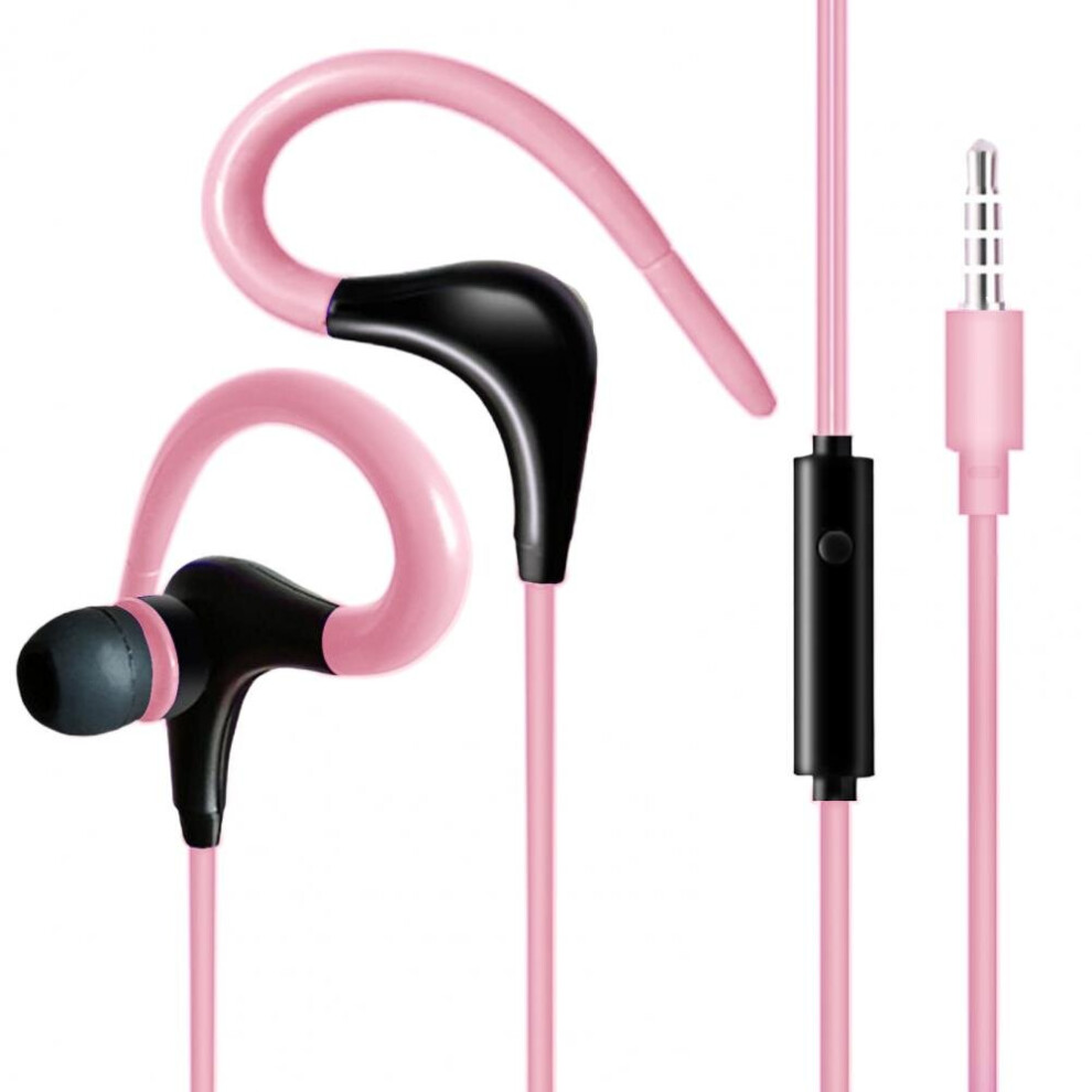 (A- ) Stereo With Mic Earphones Headphon In-Ear Wired Headphones Bass Wire Earphon Earbud Phone Headset With Microphone Pink 4851205060087