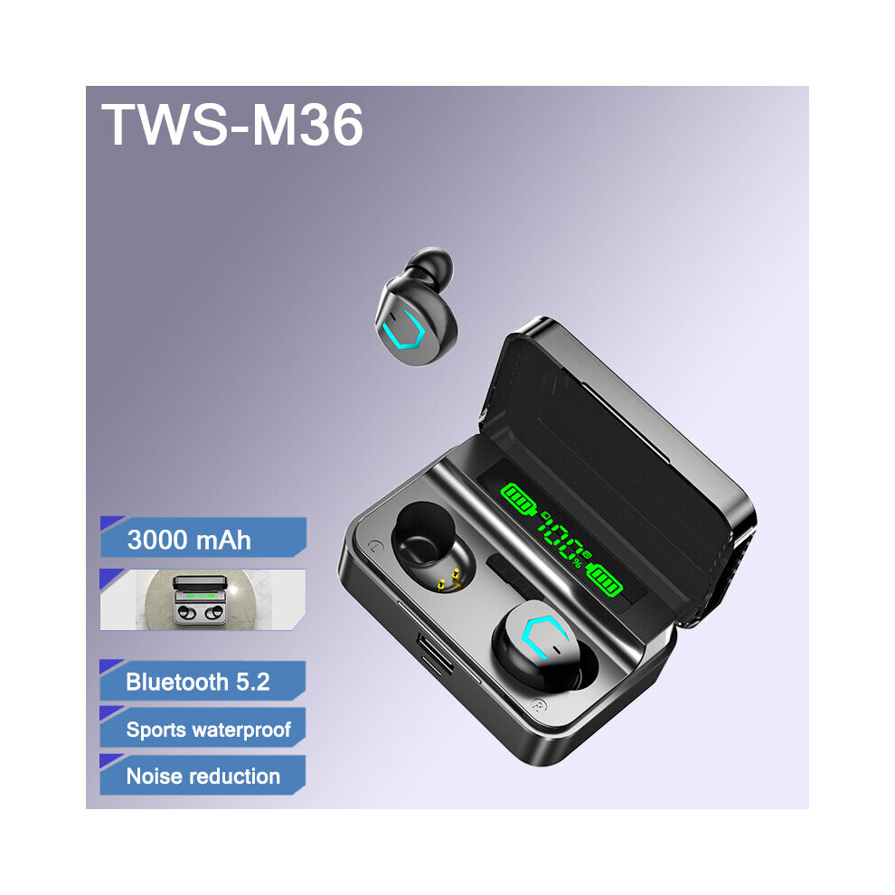 (A-Bluetooth Headphones) F9 Tws Earphones Wireless Headphones Bluetooth Headset With Mic 3000Mah Charging Box 9D Bass Stereo Sports Earbuds 4851204890968