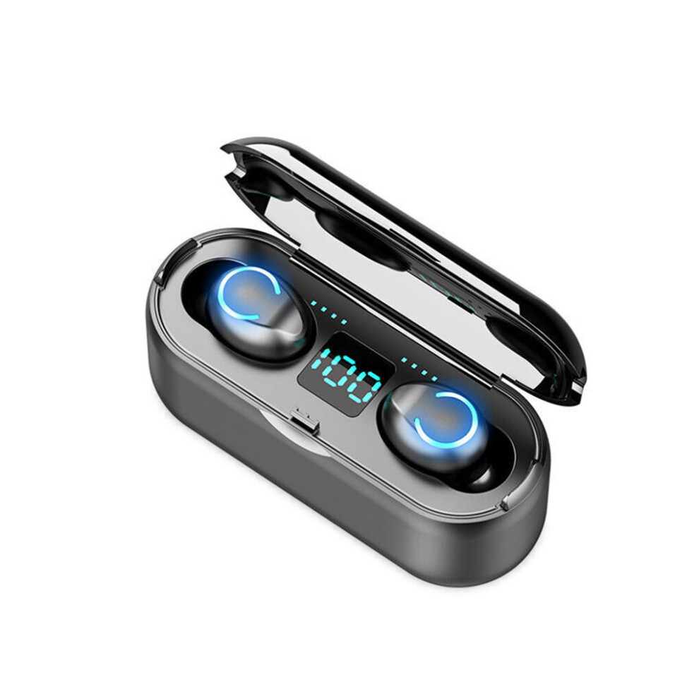(A- ) Earbuds Wireless Bluetooth-Compatible V5.0 Waterproof Sweatproof Rechargeable Earphones Portable Music Headset Black 4851205017494